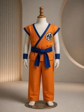 Orange and Blue Martial Arts Kids Costume with Belt